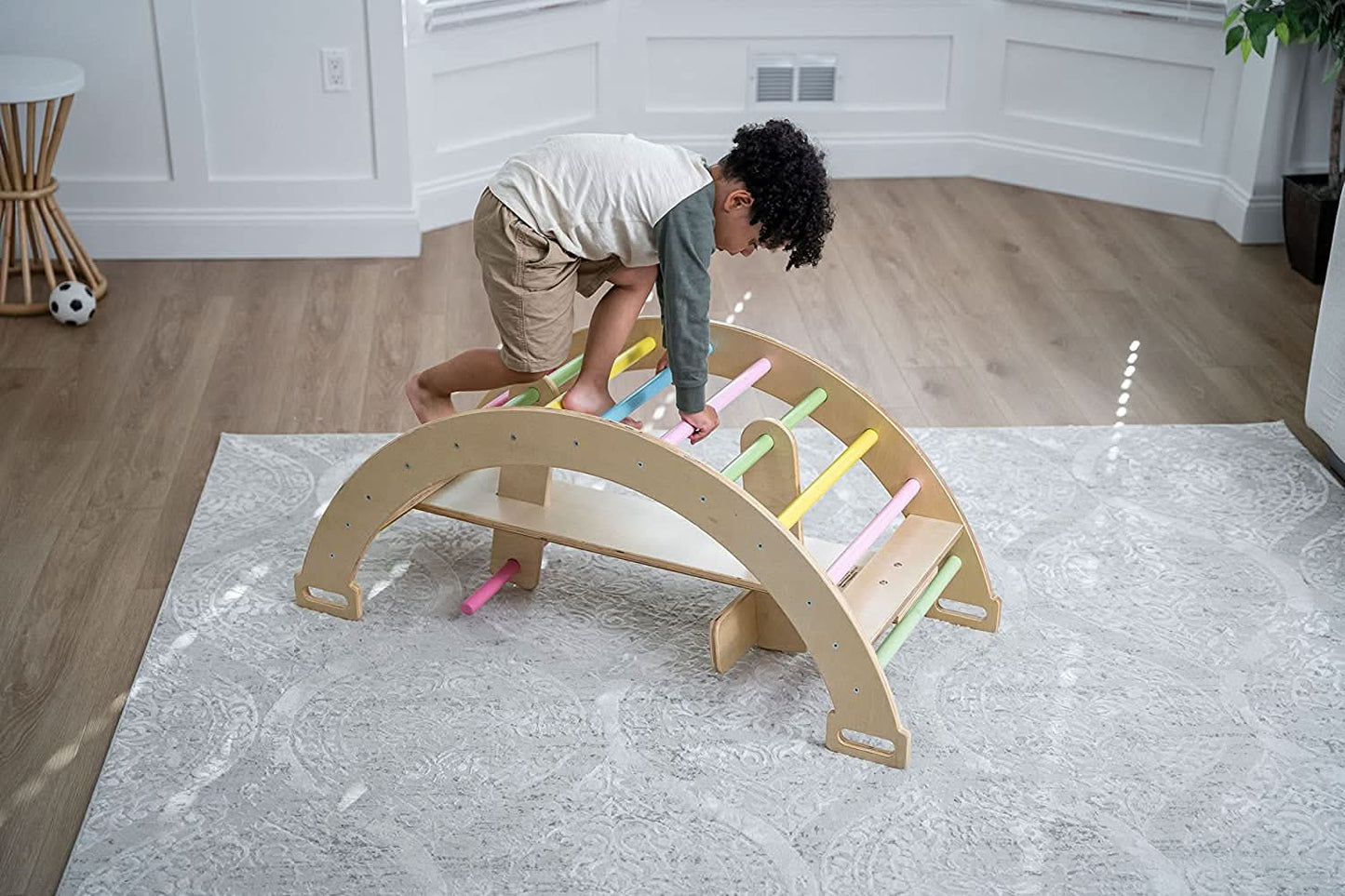 Avenlur Bailis Eco-Friendly Wooden Climbing Arch and Rocker