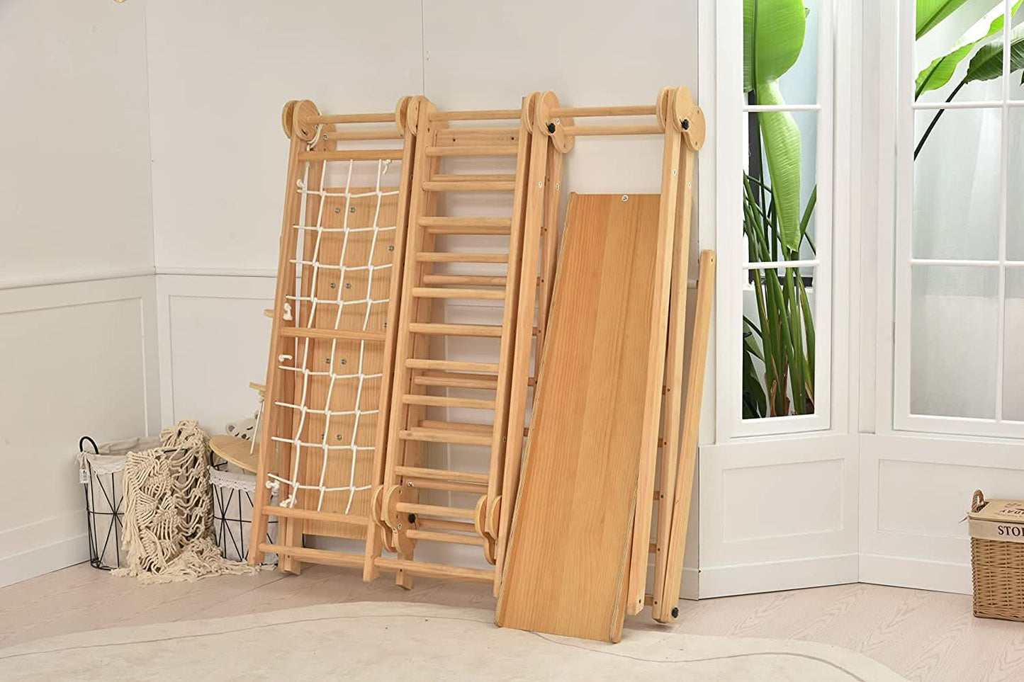 Avenlur Chestnut - 8-in-1 Eco-Friendly Wooden Jungle Gym for Toddlers