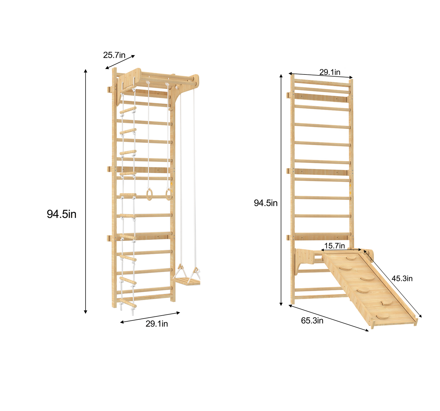 Avenlur Betula Eco-Friendly Wooden Swedish Wall Ladder and Climber