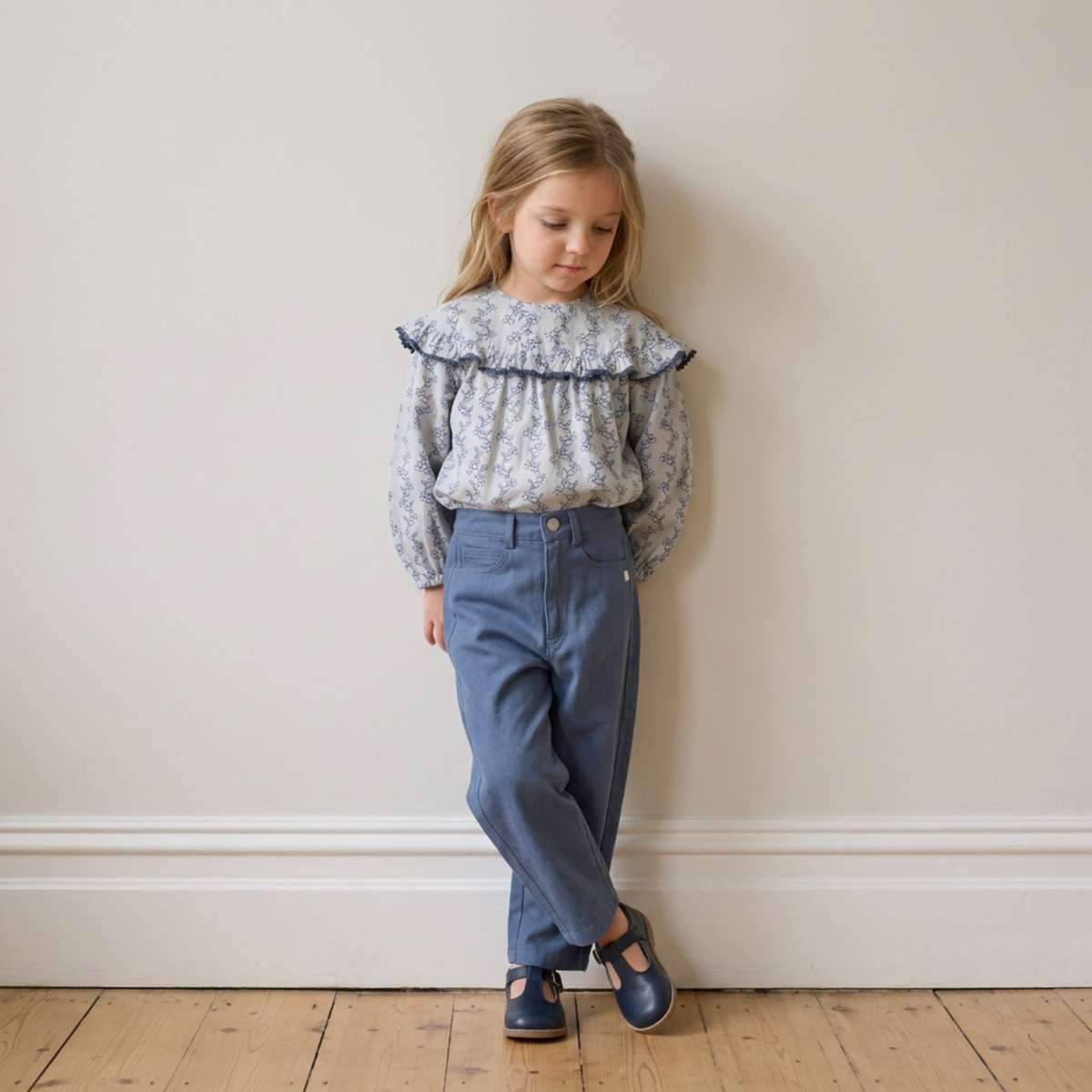Organic Cotton Ruffle Button Blouse for Toddlers – Bluebell Vine