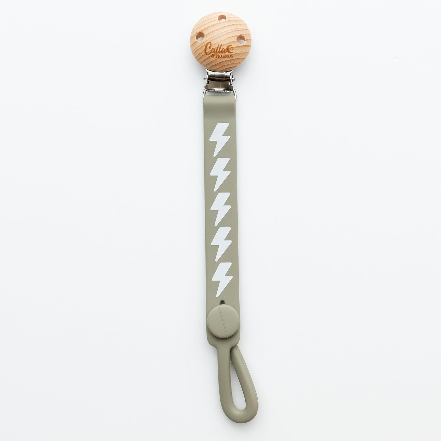 Calla and Friends Silicone Non-Toxic Nash Everything Pacifier Clip - Bolt