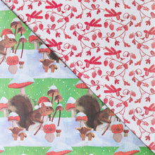 Load image into Gallery viewer, Squirrel + Mushrooms • Double-Sided Eco Wrapping Paper
