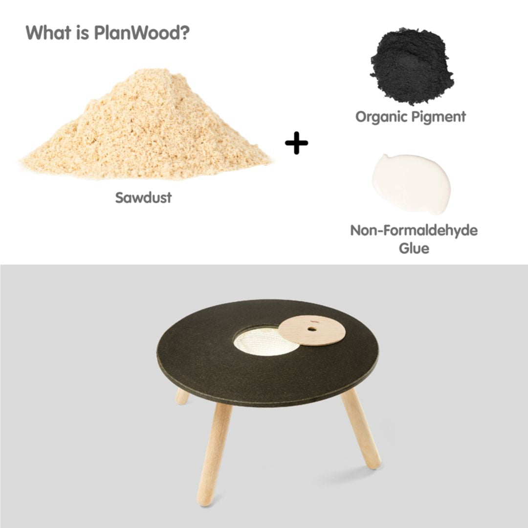 PlanToys Eco-Friendly Round Wooden Chalkboard  Kids' Table
