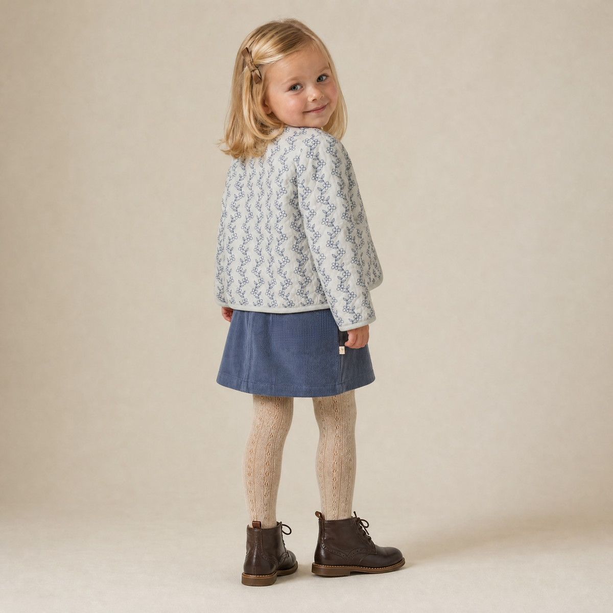 Organic Quilted Buttoned Jacket for Babies & Toddlers – Bluebell Vine