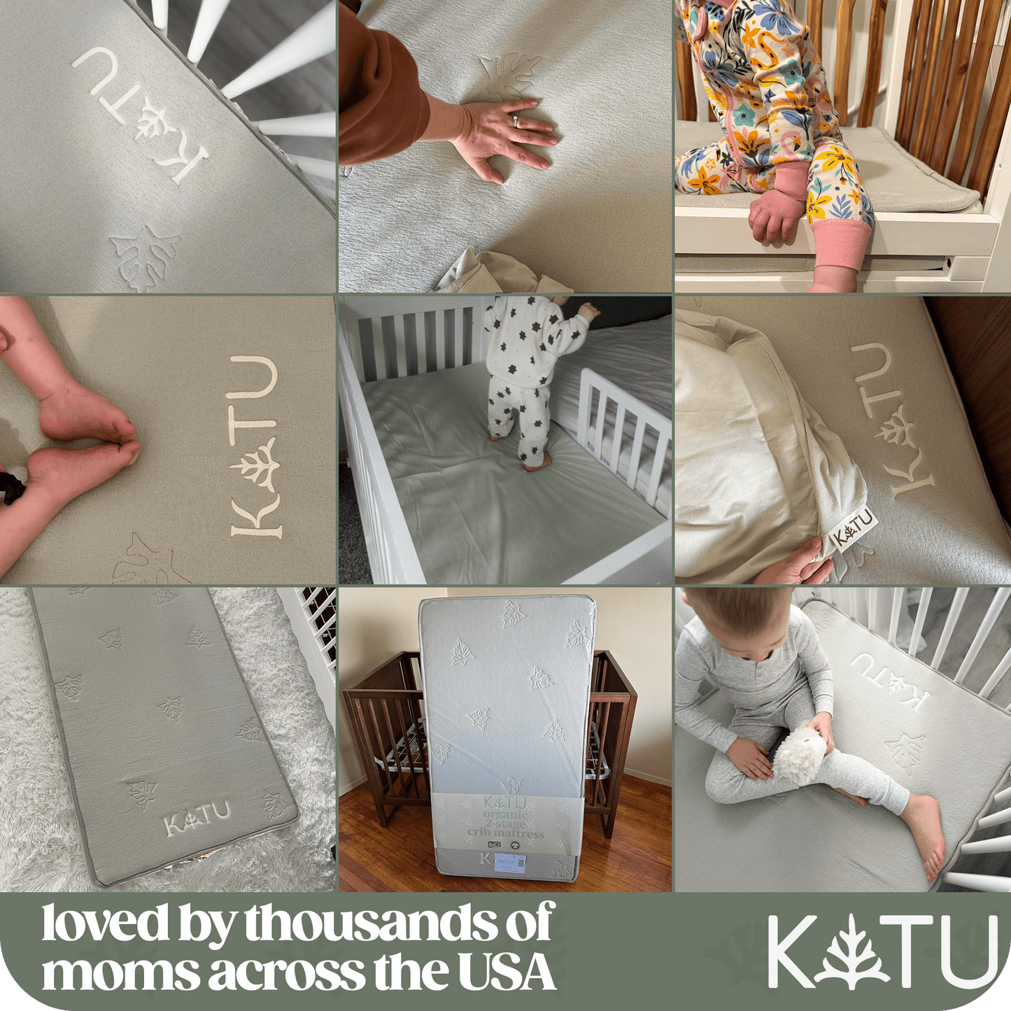KATU Organic 2-Stage Crib Mattress - 100% GOTS & GOLS Certified Plastic-Free