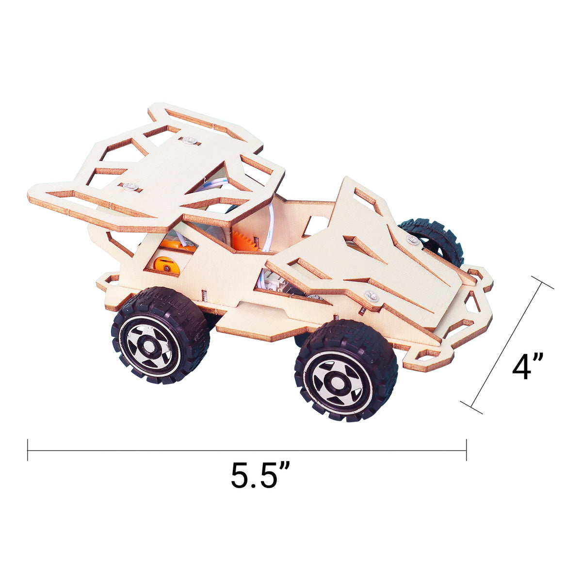 Kitsville Infrared Remote Control Car DIY Kit – Wooden STEM Building Kit for Kids