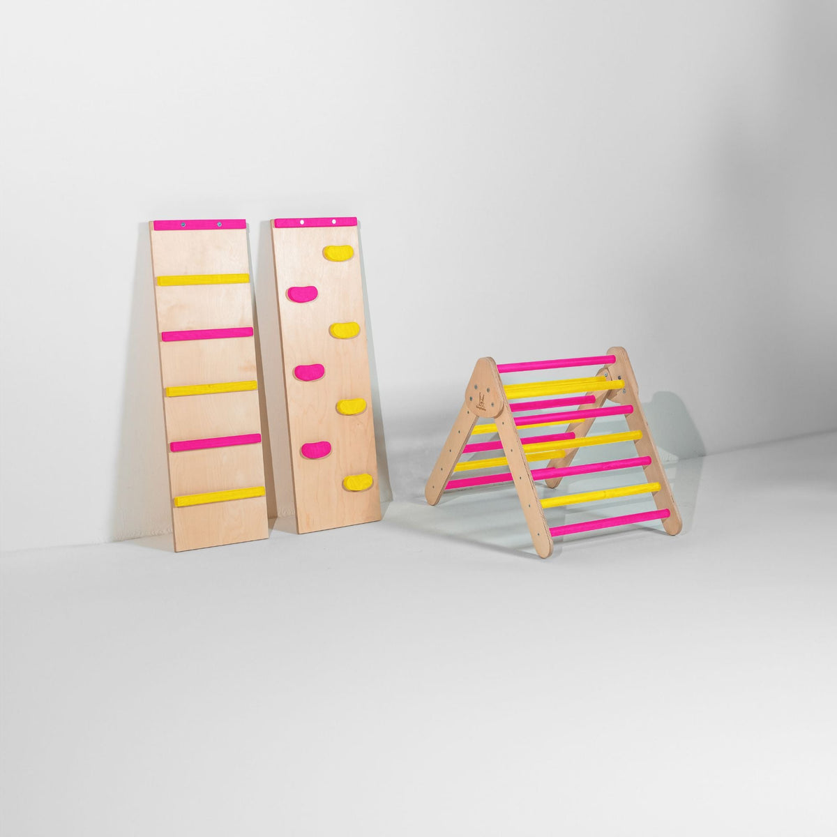 Bunny Hopkins My First Climber Playset – Mini Pikler Triangle with Reversible Ramp, Made in the USA