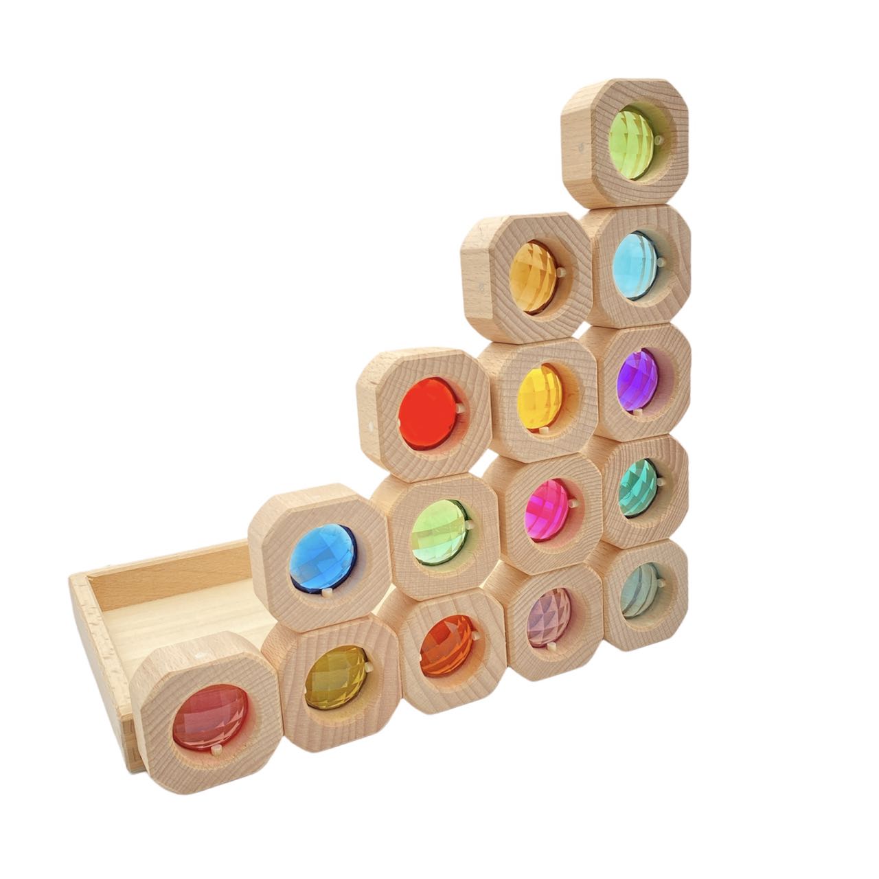 15 Pcs Bitcoin Pastel/Macaron Window Blocks Set with Storage Tray