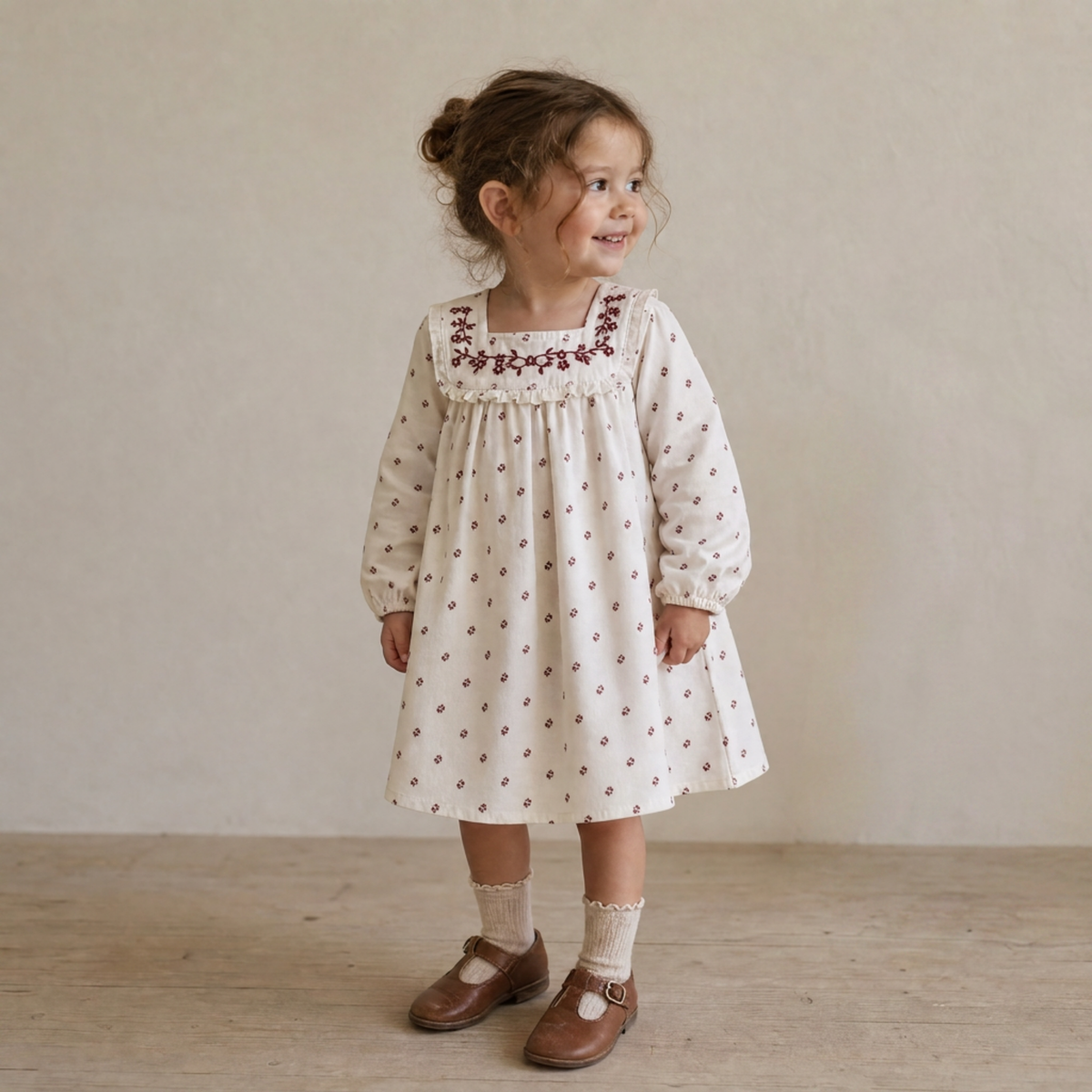 Organic Cotton Twill Dress for Babies & Toddlers – Forest Scatter