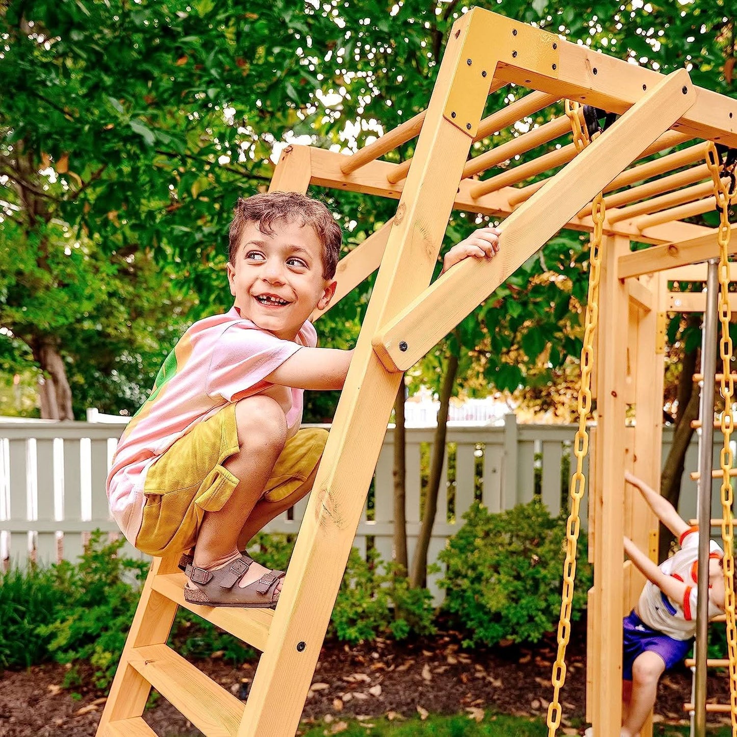 Avenlur Hawthorn: 9-in-1 Eco-Friendly Outdoor Climbing Gym with Monkey Bars & Swing Set for Kids 3-11