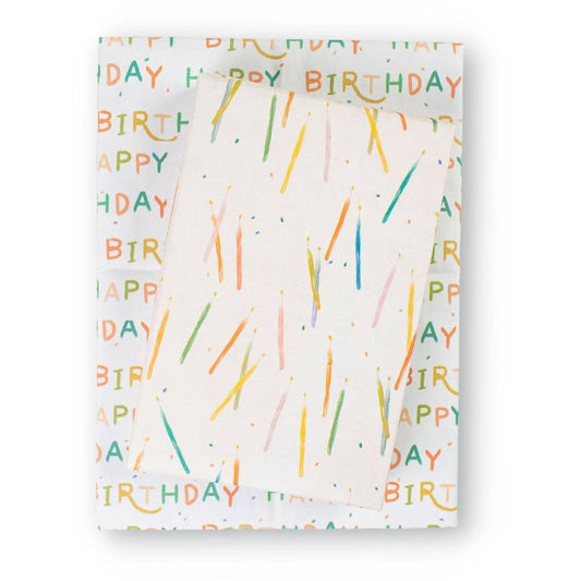 Candles / Happy Birthday • Double-Sided Eco Wrapping Paper