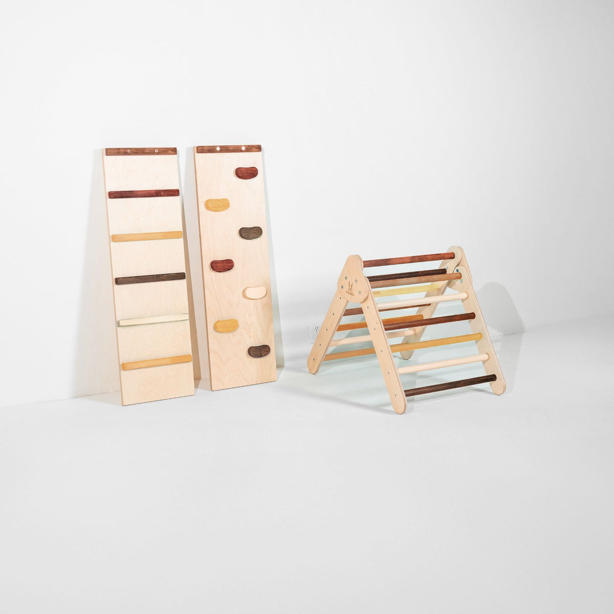 Bunny Hopkins My First Climber Playset – Mini Pikler Triangle with Reversible Ramp, Made in the USA
