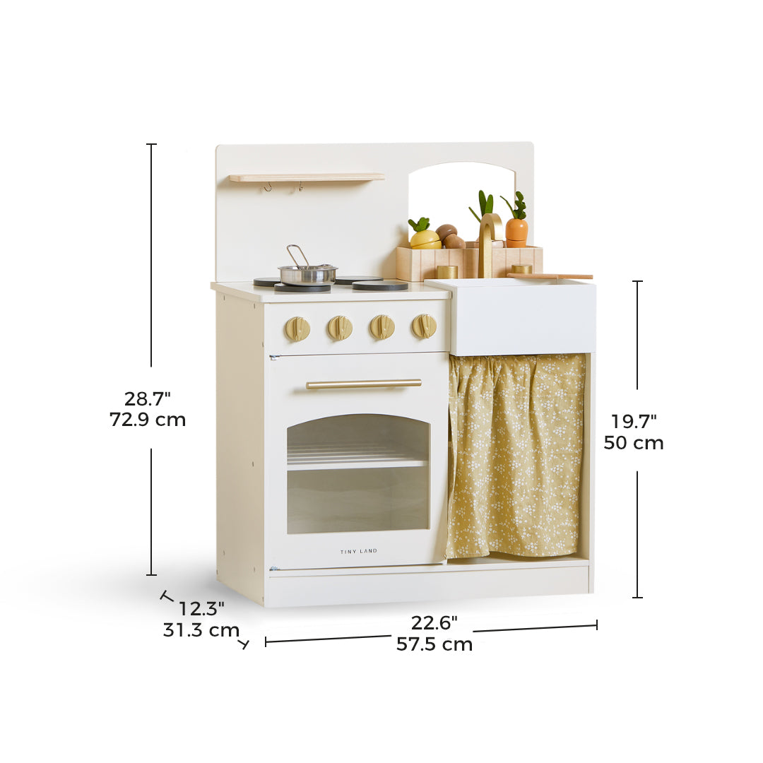 Tiny Land Honey Kitchenette Play Kitchen – Toddler Pretend Cooking Set