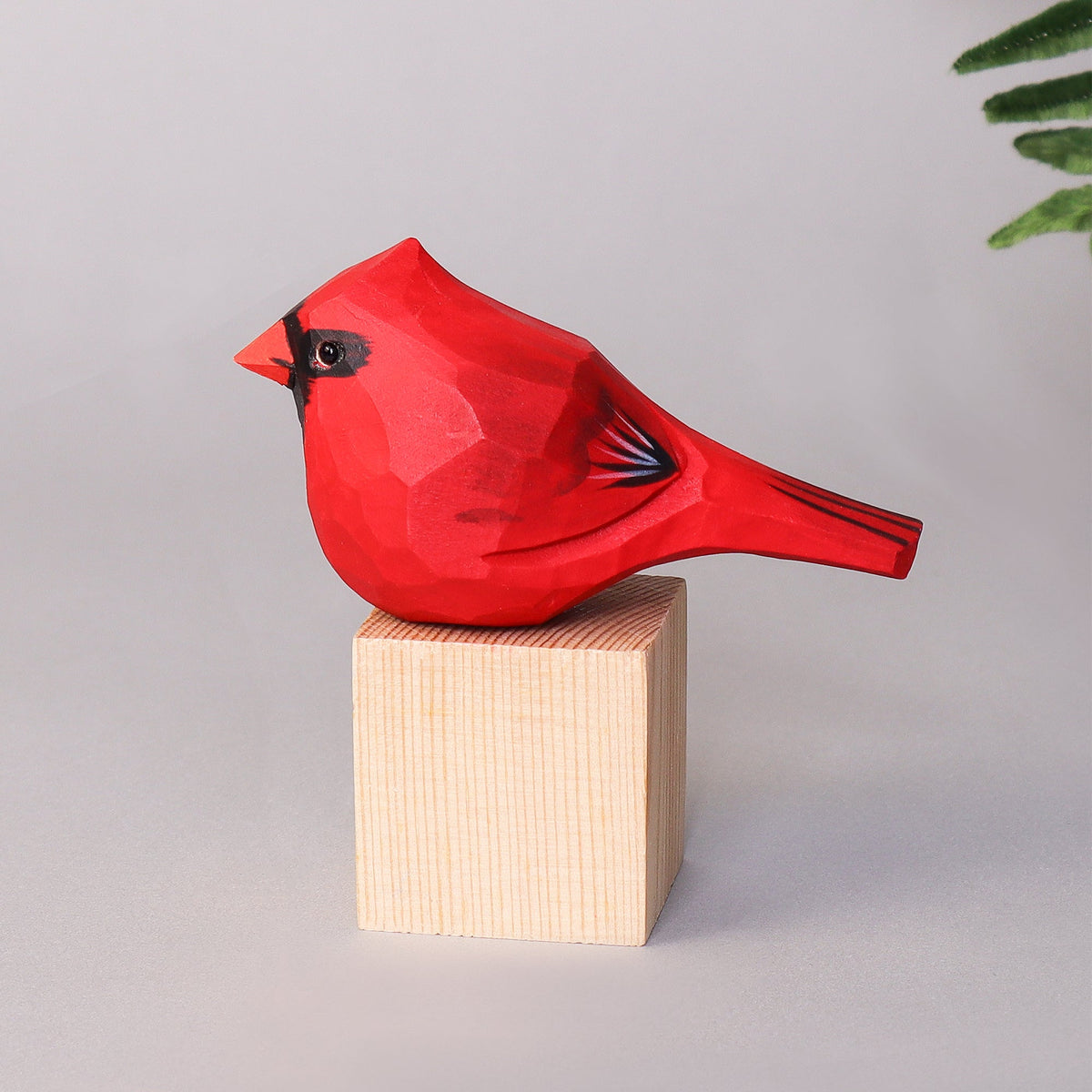 Kitsville Hand-Carved Wooden Cardinal Bird