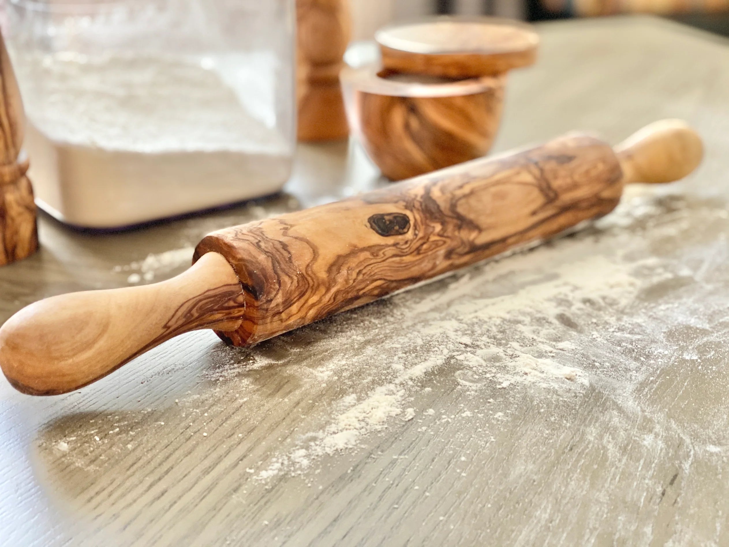 Olive Wood Rolling Pin - Thumbnail 2