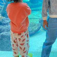 Load image into Gallery viewer, Watermelon Slices Linen Kid Pants - Misty Rose
