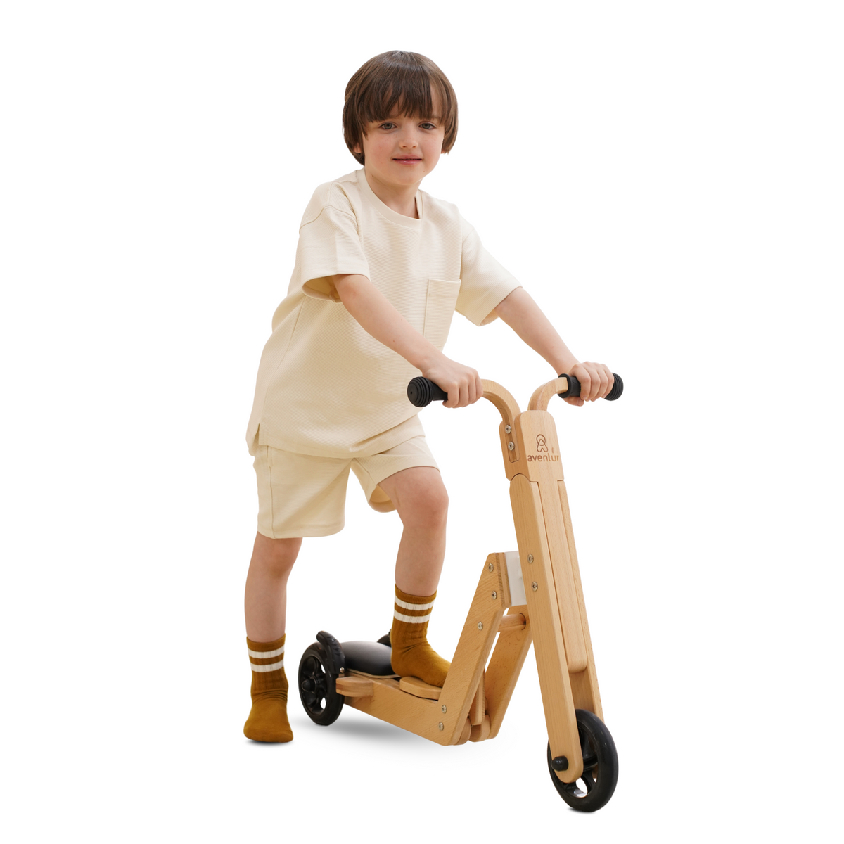 Avenlur Juneberry 2-in-1 Wooden Ride-On & Scooter for Toddlers – FSC-Certified Wood