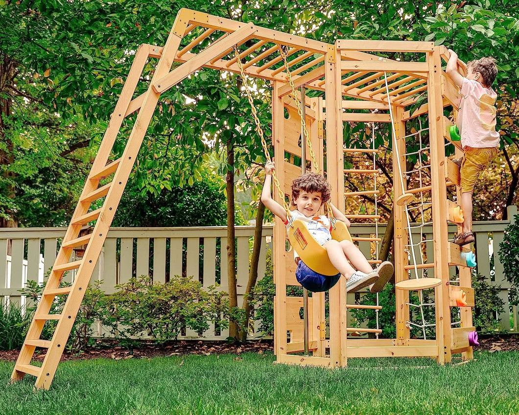eco-friendly sustainable non-toxic kids outdoor jungle gym playground monkey bars older kids and toddlers 