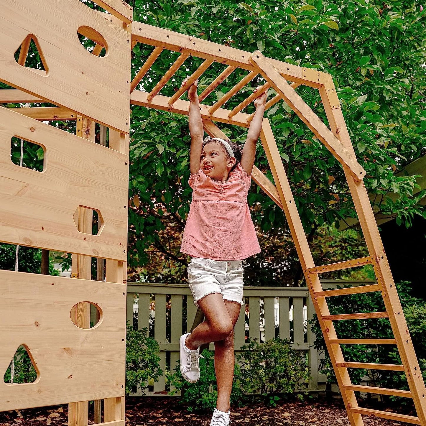 Avenlur Hawthorn: 9-in-1 Eco-Friendly Outdoor Climbing Gym with Monkey Bars & Swing Set for Kids 3-11