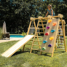 Load image into Gallery viewer, The Chestnut: 8-in-1 Montessori Wooden Climbing Gym &amp; Slide for Toddlers and Kids 2-8 | Indoor/Outdoor Playground Set
