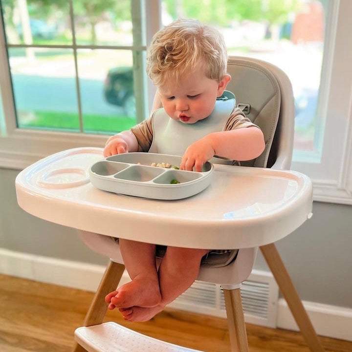 Calla and Friends 4-Section Suction Plate | Food-Grade Silicone Divided Plate for Toddlers