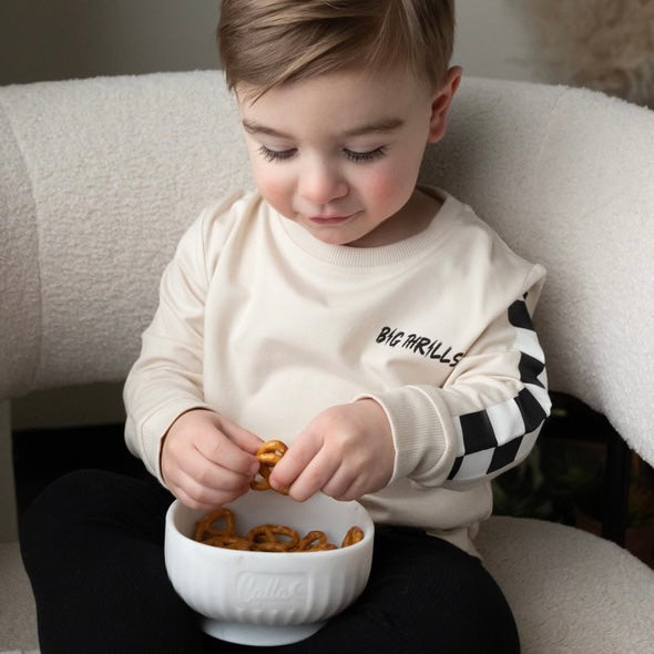 Calla and Friends Boston Bowl | 100% Food-Grade Silicone Suction Bowl with Lid | BPA-Free Toddler Bowl