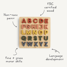 Load image into Gallery viewer, Mushie Non-Toxic Eco-Friendly Wooden Alphabet Puzzle

