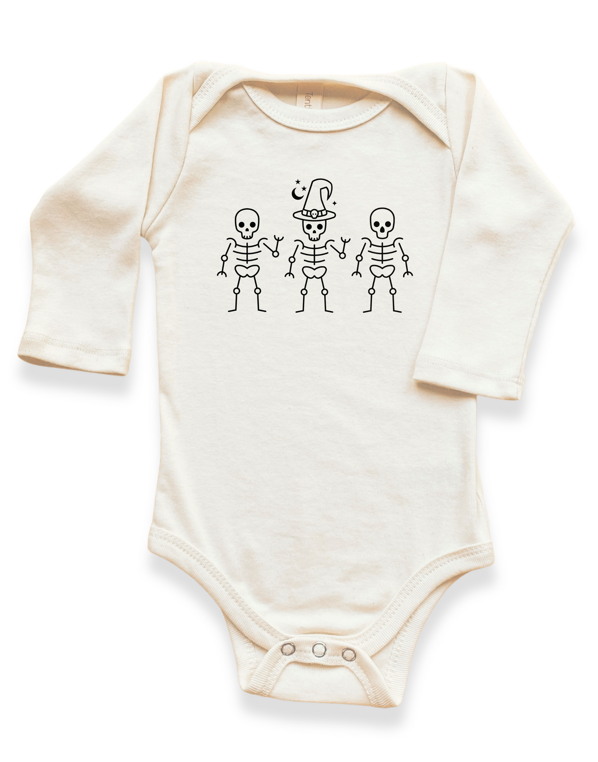 Skeletons Organic Cotton Baby Bodysuit – Long Sleeve, 0–24M