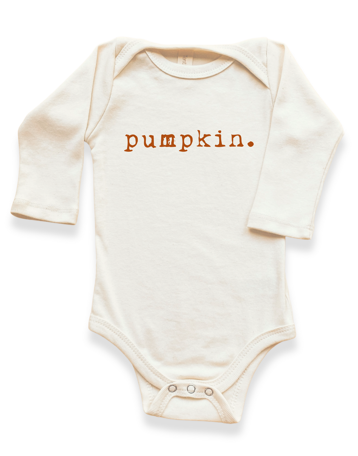 Pumpkin Organic Cotton Baby Bodysuit – Long Sleeve, 0–24M