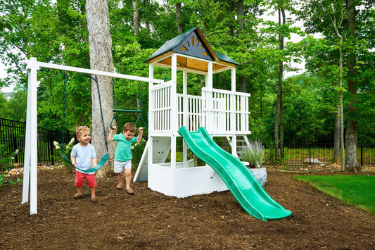 Avenlur Craftsman - Eco-Friendly Wooden Modern Backyard Outdoor Swing Set