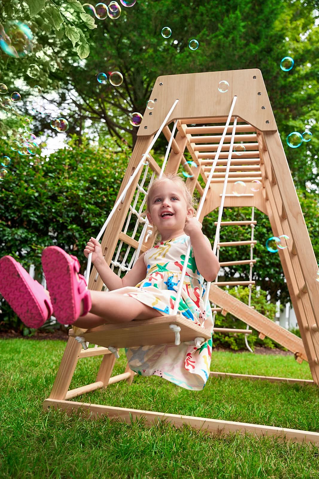 Avenlur Magnolia - Outdoor and Indoor - Real Wood Eco-Friendly 7-in-1 Playset for Toddlers Little Kids