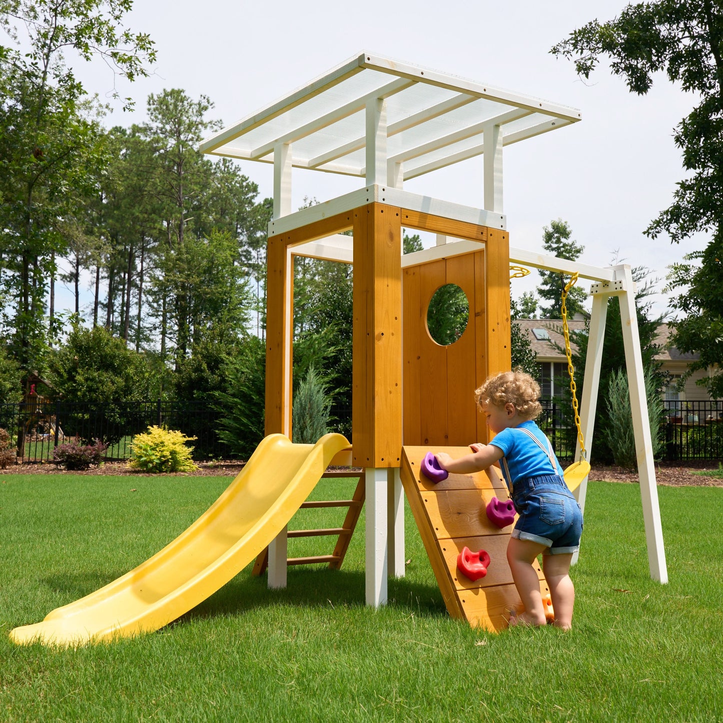 sustainable eco-friendly non-toxic wooden toddler baby outdoor playground jungle gym