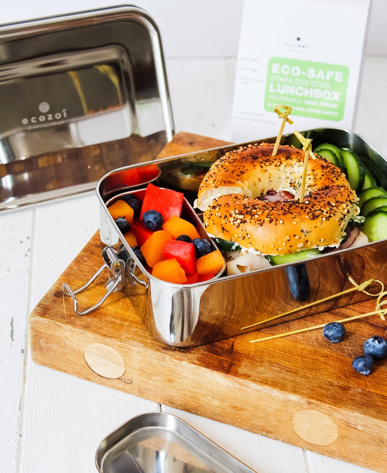 Stainless Steel Lunch Box, 2 Compartment Leak Proof, 50 Oz with Removable Divider - Thumbnail 4