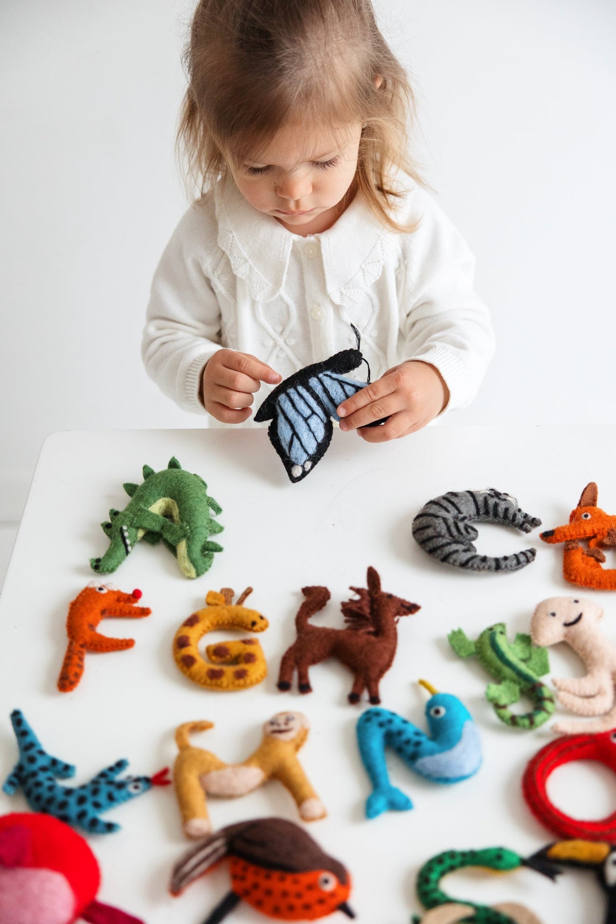 Alphabet Animals Felt Letters – Handmade Wool Felt Learning Toy