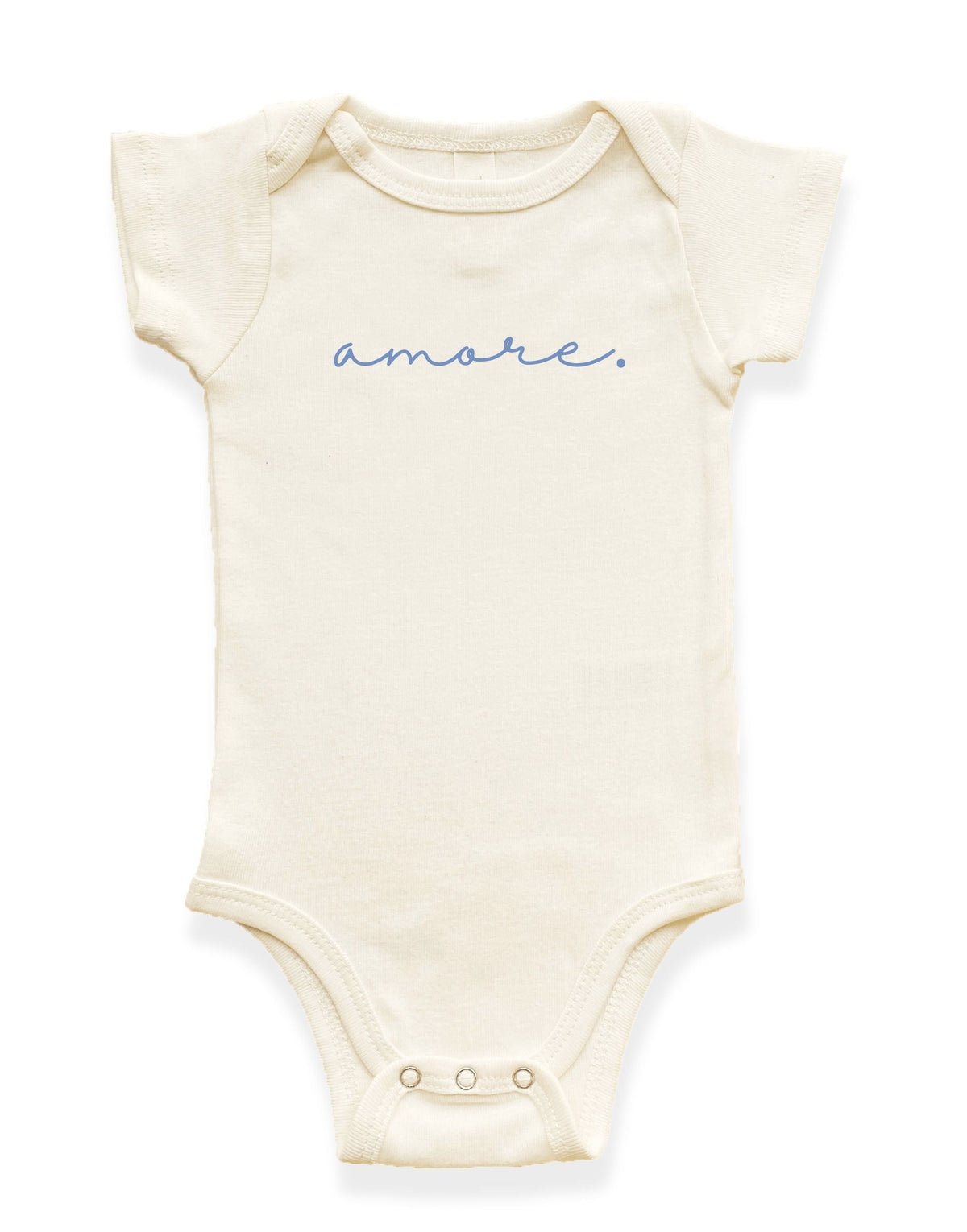 Amore Organic Cotton Baby Bodysuit – Short Sleeve, 0–24M
