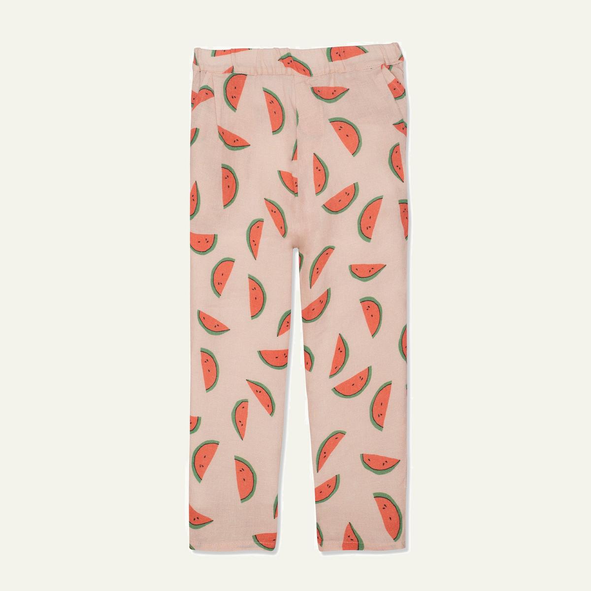 Watermelon Slices Linen Kid Pants - Misty Rose