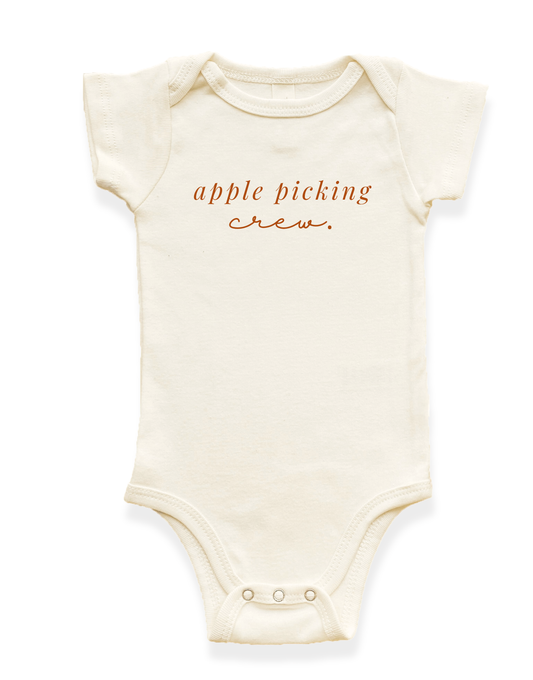 Apple Picking Crew Organic Cotton Baby Bodysuit – Short Sleeve, 0–18M