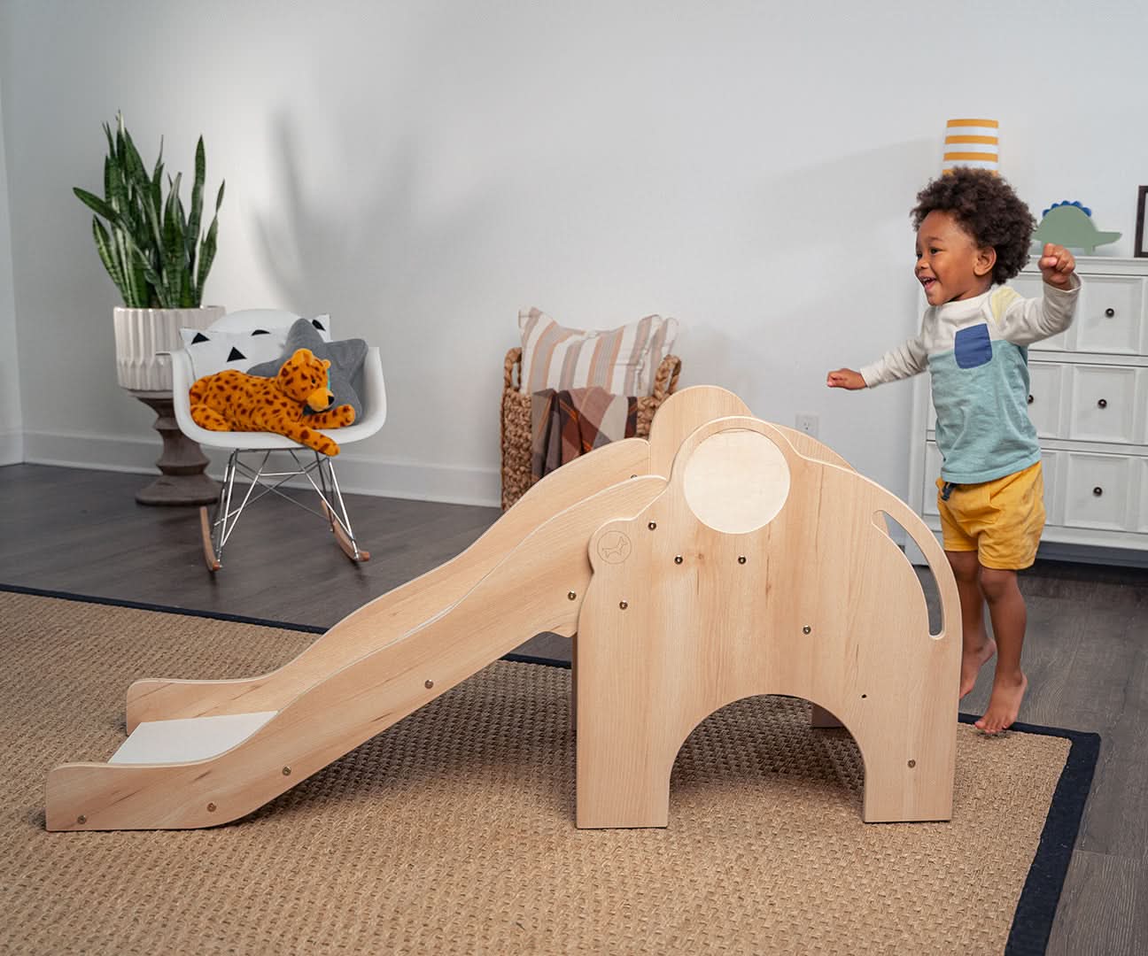Avenlur Nima- Eco-Friendly Wooden Baby Toddler Elephant Slide