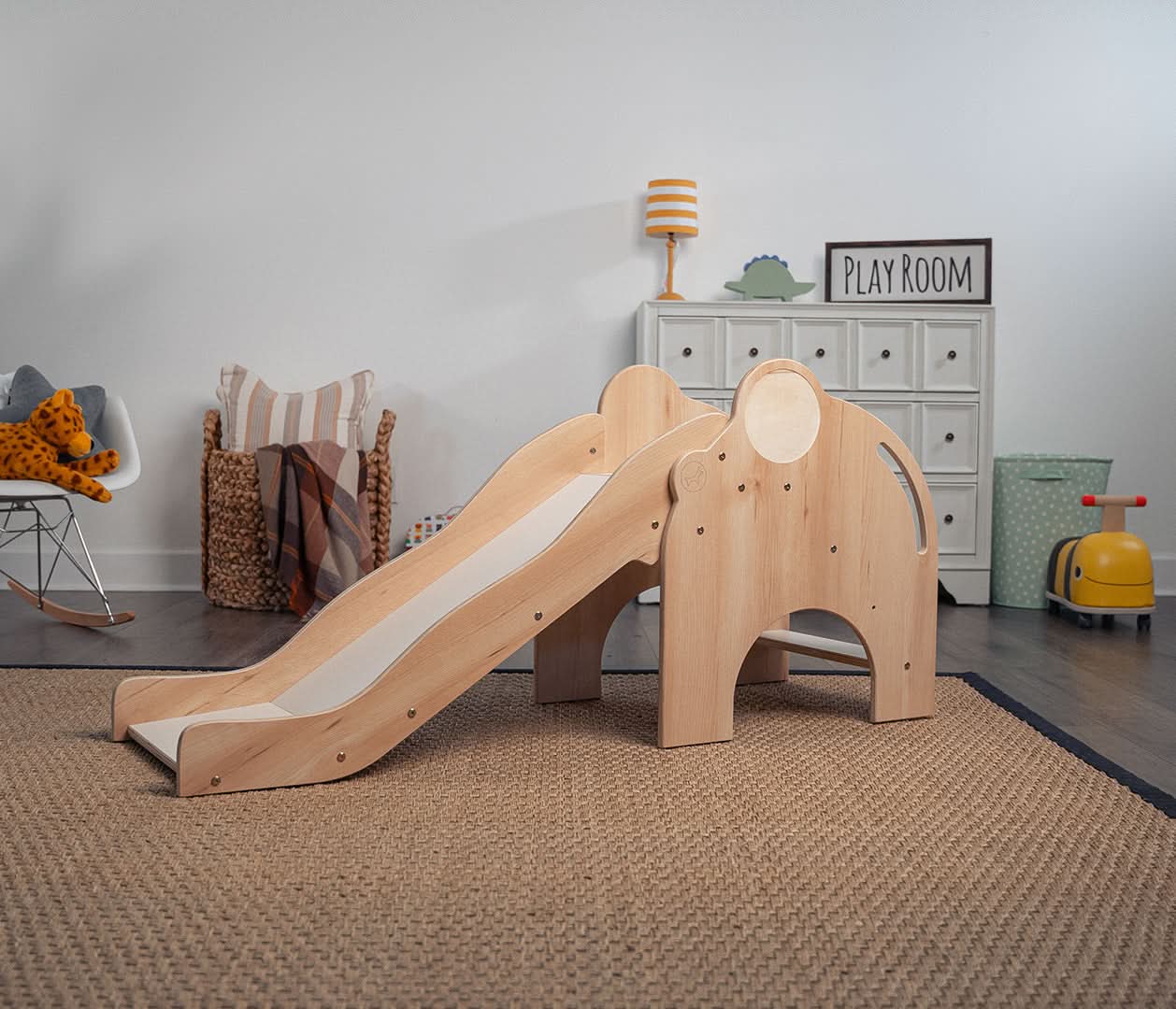Avenlur Nima- Eco-Friendly Wooden Baby Toddler Elephant Slide