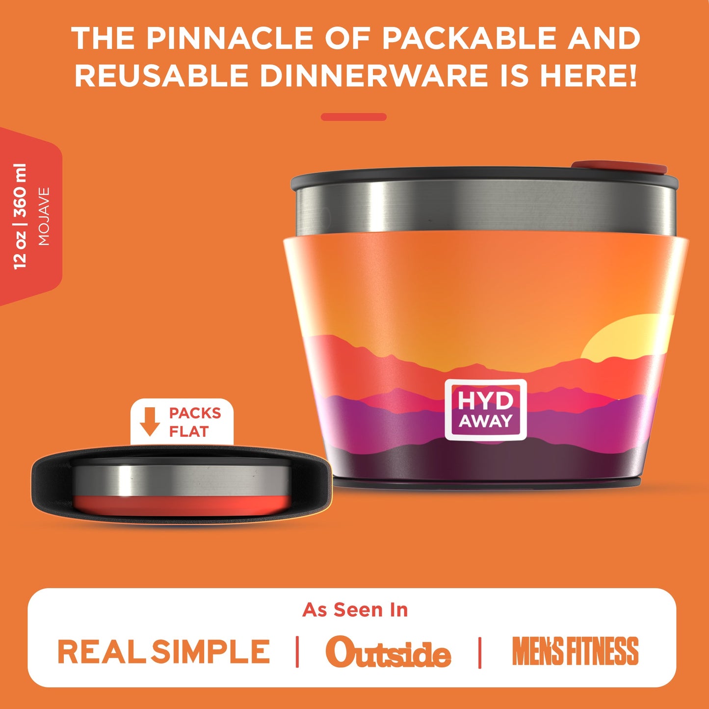 HYDAWAY Collapsible Insulated Food Grade Silicone Bowl | 1.5 Cup