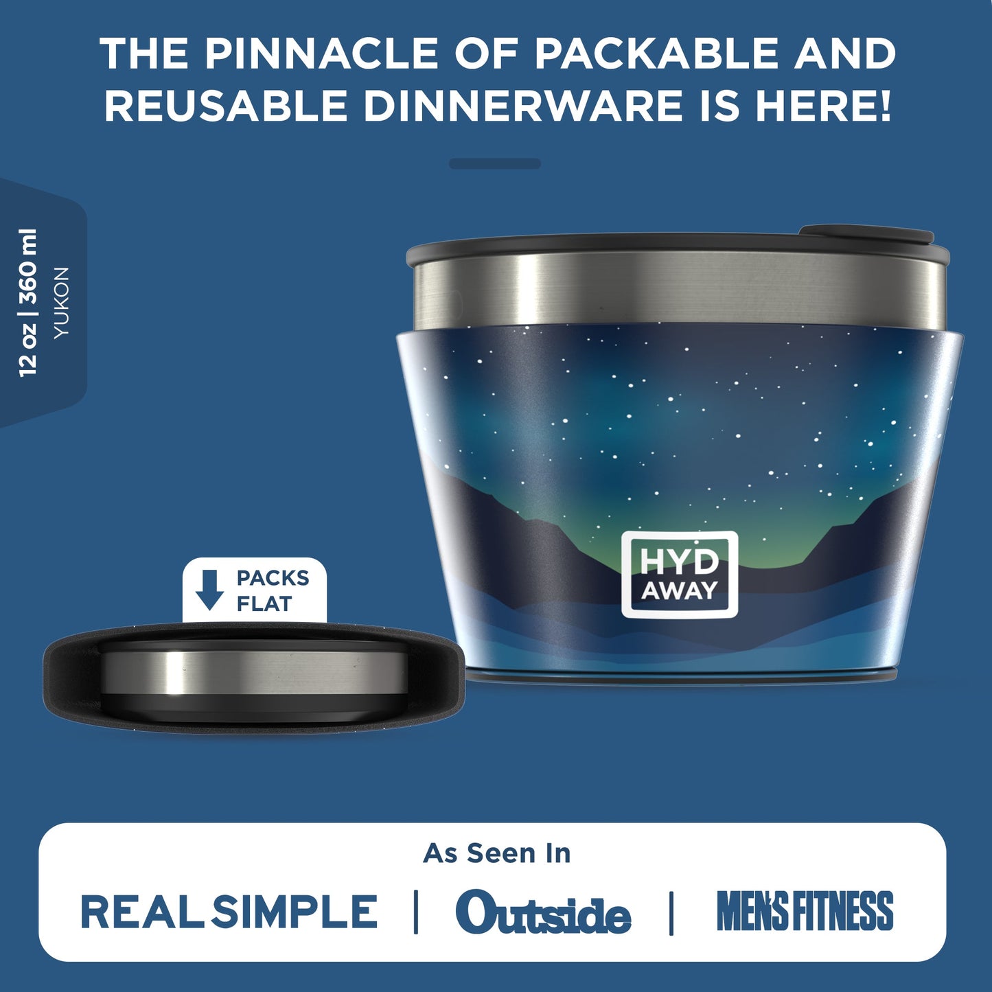 HYDAWAY Collapsible Insulated Food Grade Silicone Bowl | 1.5 Cup