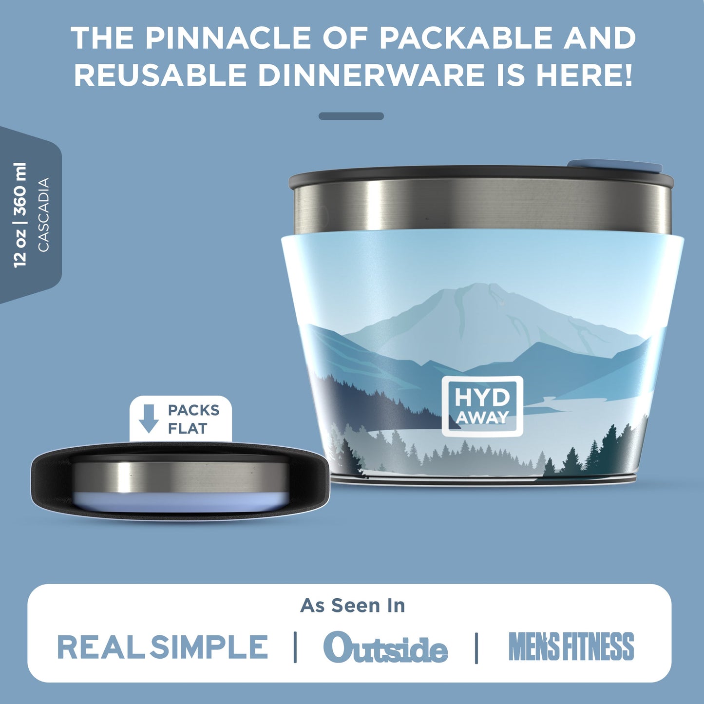 HYDAWAY Collapsible Insulated Food Grade Silicone Bowl | 1.5 Cup