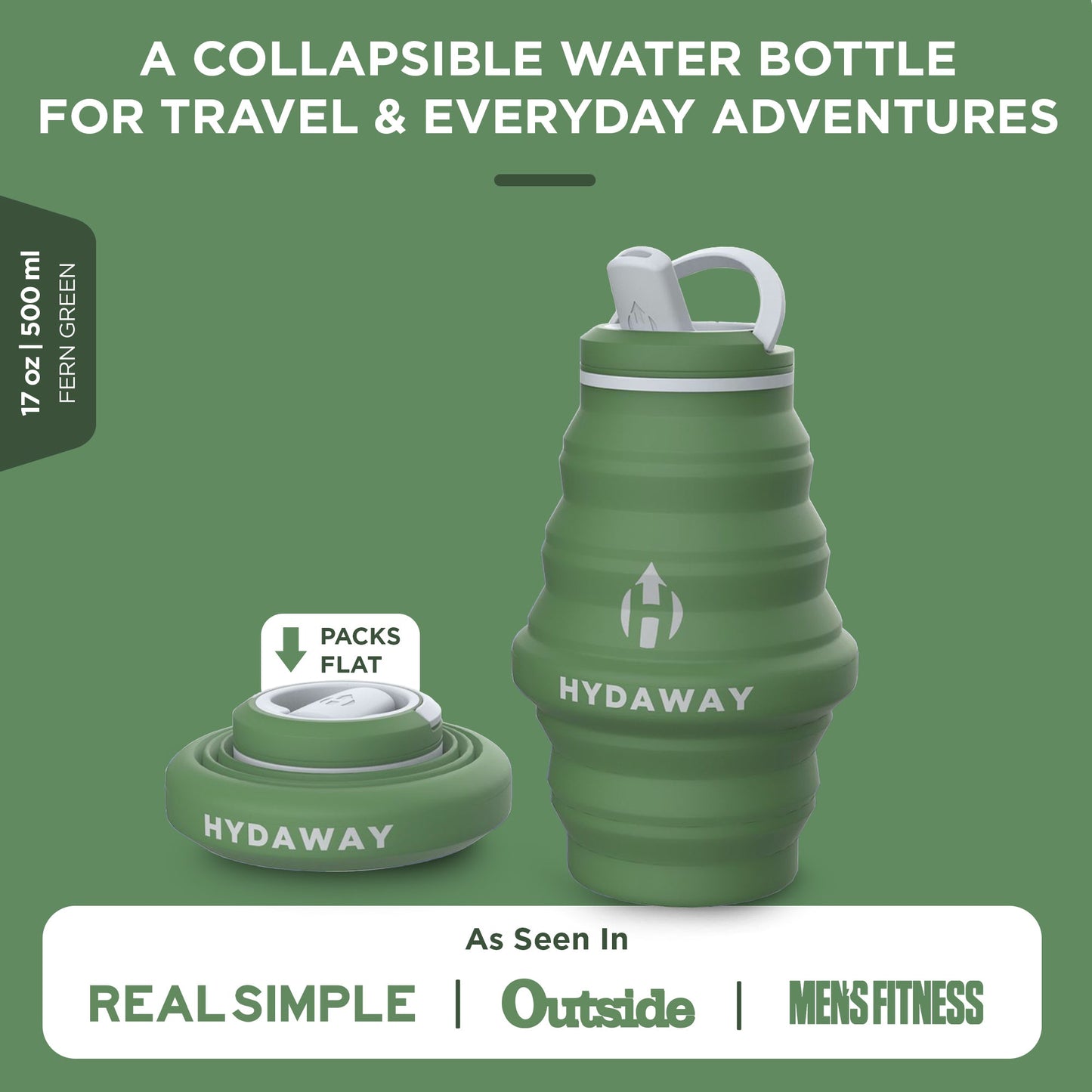 HYDAWAY Collapsible Silicone Water Bottle for Kids and Adults Alike | 17oz