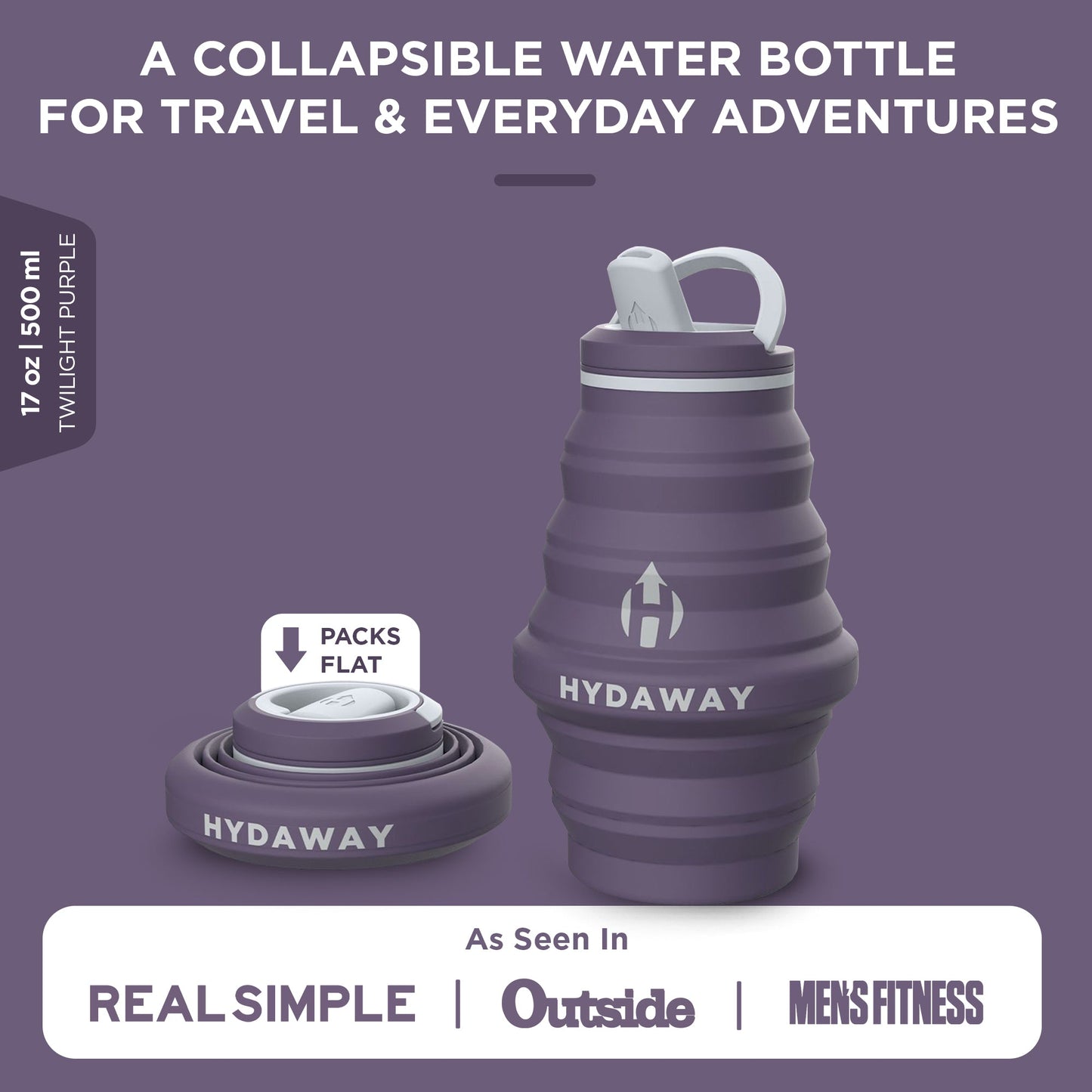 HYDAWAY Collapsible Silicone Water Bottle for Kids and Adults Alike | 17oz
