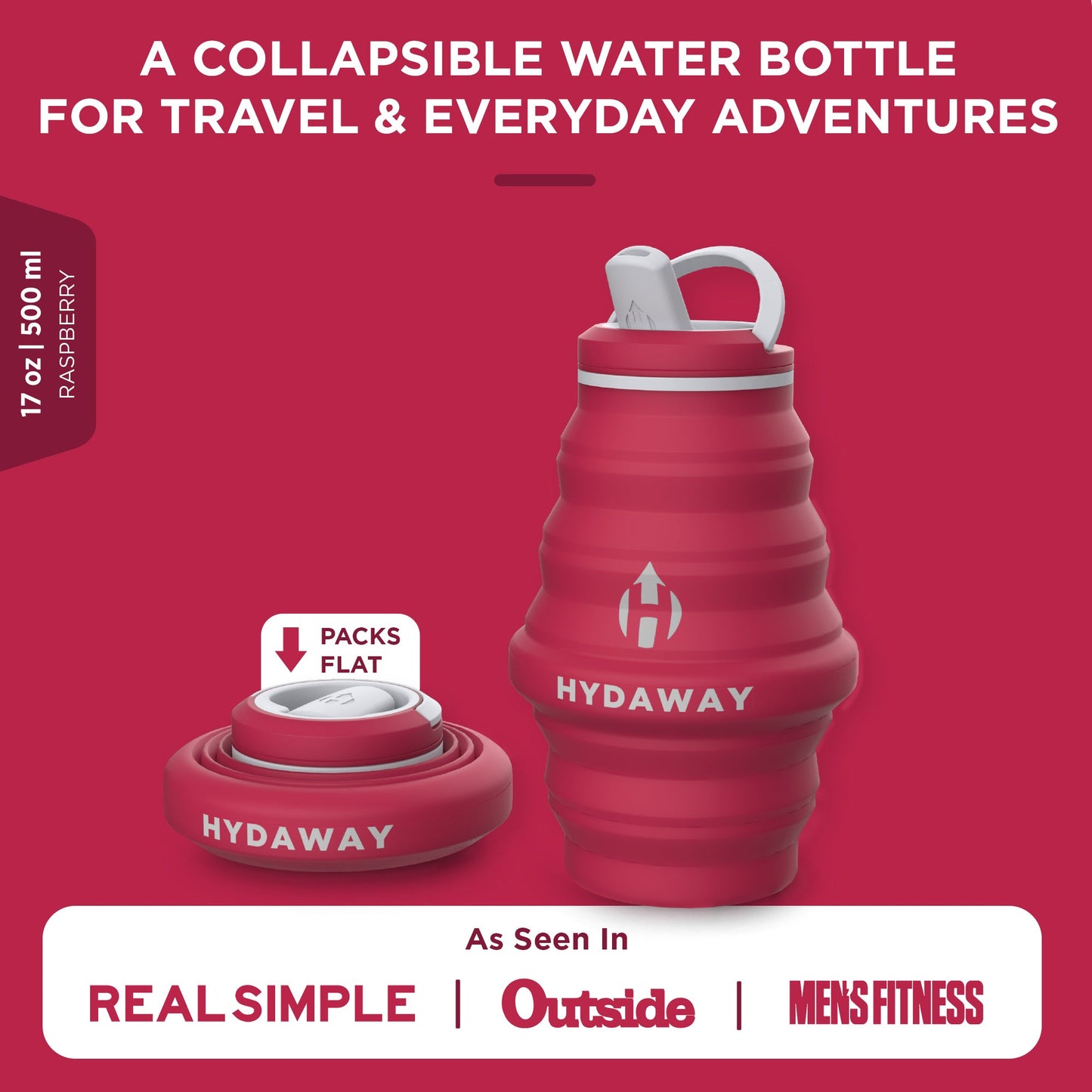 HYDAWAY Collapsible Silicone Water Bottle for Kids and Adults Alike | 17oz