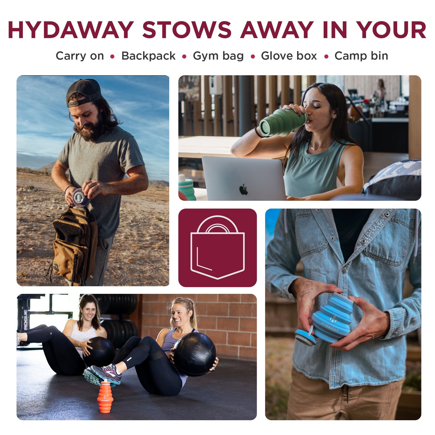 HYDAWAY Collapsible Silicone Water Bottle for Kids and Adults Alike | 17oz