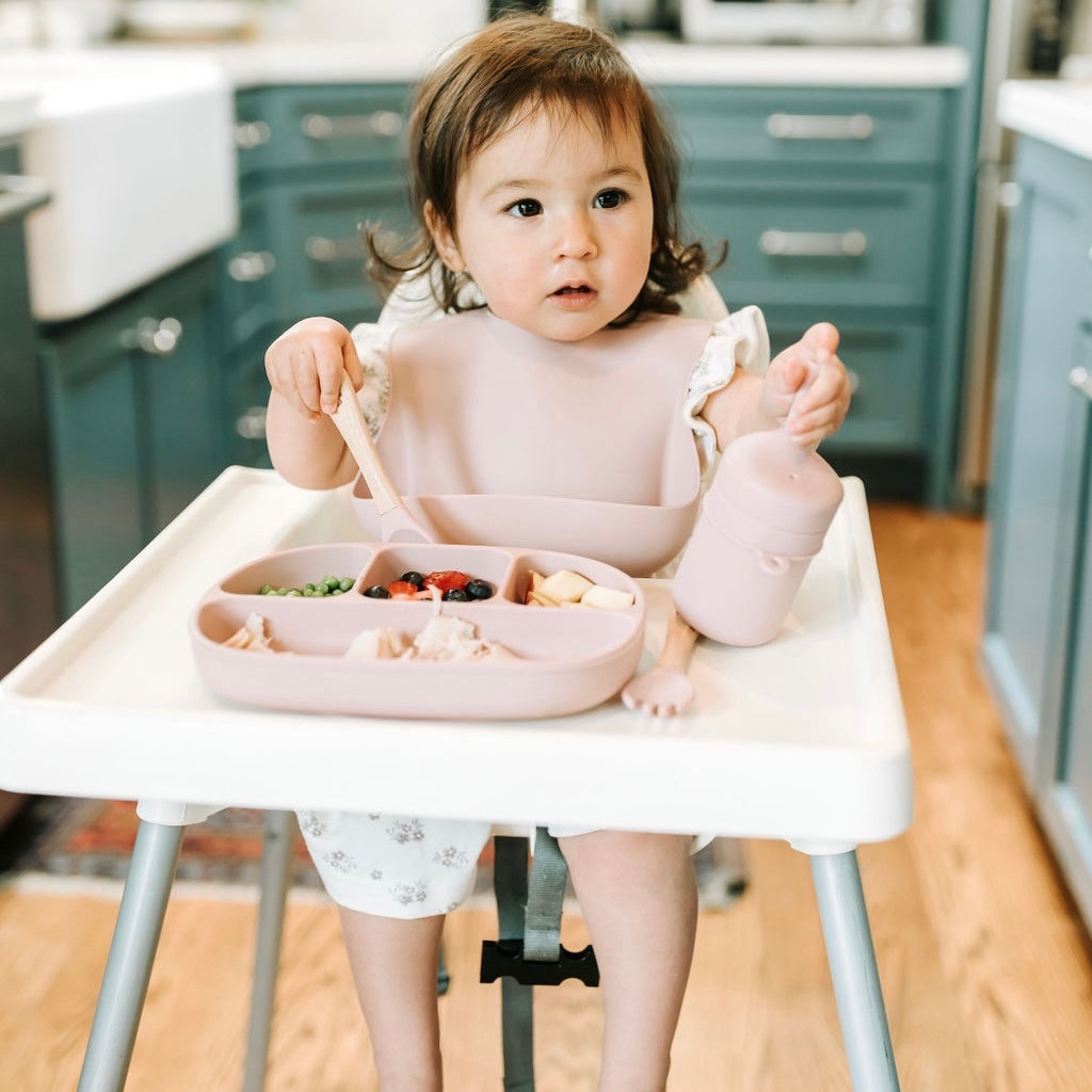 Calla and Friends 4-Section Suction Plate | Food-Grade Silicone Divided Plate for Toddlers