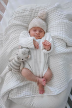 Load image into Gallery viewer, Luna + Luca Chunky Rib Organic Cotton Knit Long Sleeve Gender Neutral Romper - White
