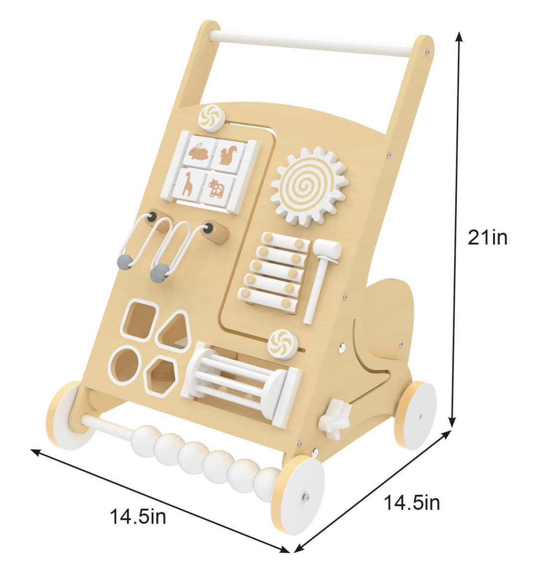 Avenlur Wooden Baby Push Walker with Activity Panel – Montessori Sensory Walker