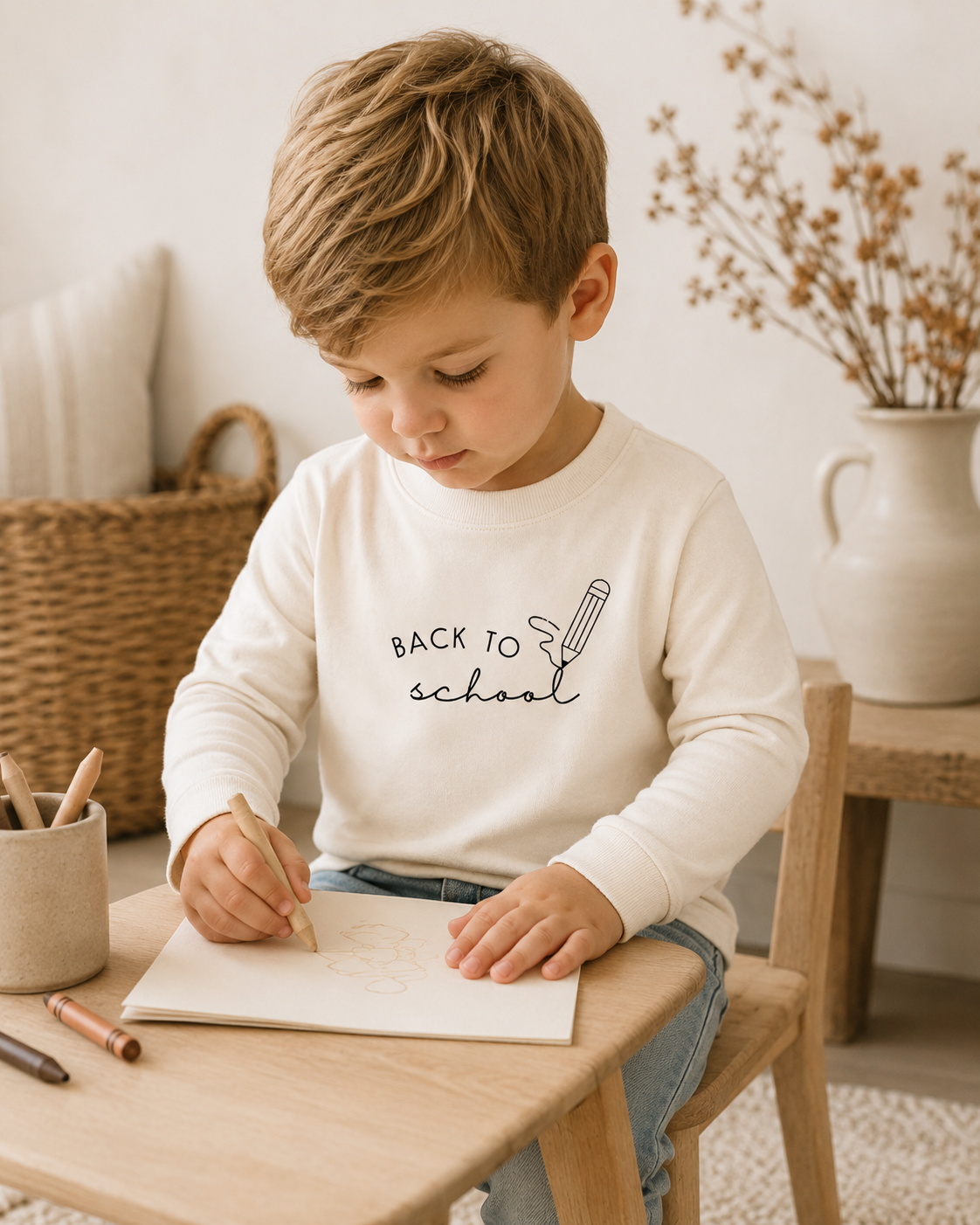 Back To School Organic Cotton Kids T-Shirt – Long Sleeve, 2Y–12Y